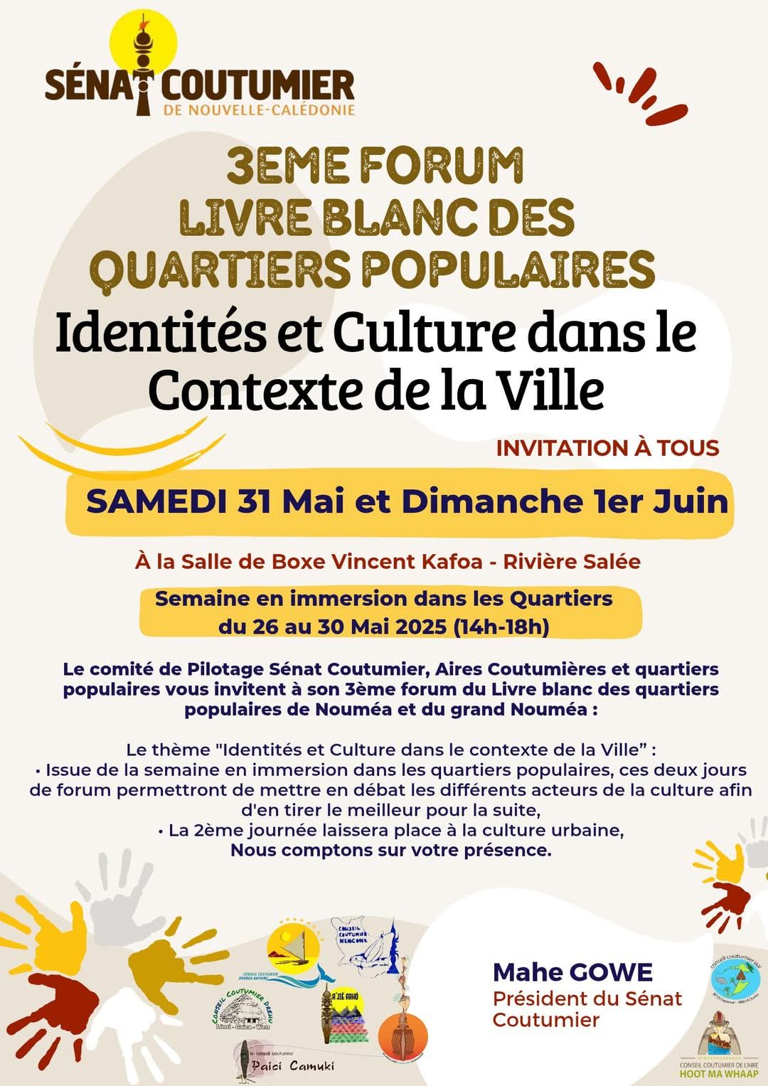 Troisième Forum du Livre Blanc des Quartiers Populaires de Nouméa et du Grand Nouméa: Identités et Culture dans le contexte de la Ville